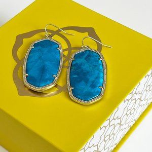 NWOT Kendra Scott Danielle Gold Drop Earrings in Turquoise Magnesite